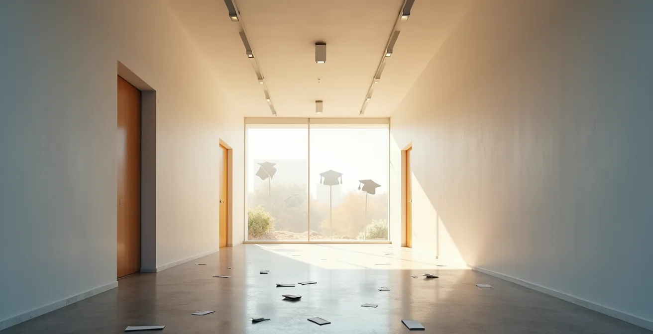 Visual metaphor showing two different learning pathways and their outcomes