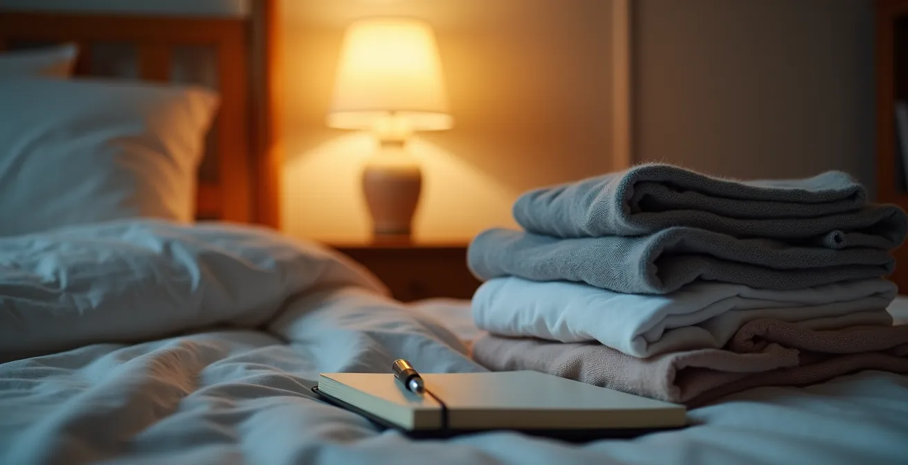 Evening routine setup for morning preparation