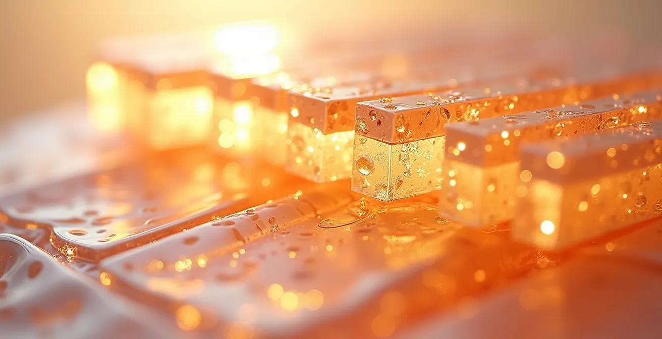 Microscopic cross-section view of healthy skin barrier layers