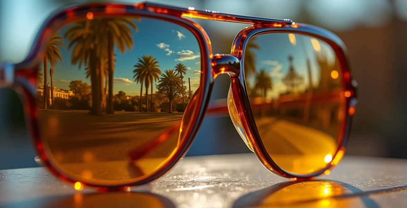 Extreme close-up of reflective surfaces showing privacy concerns in vlogging